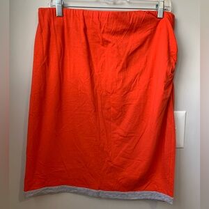 CABI Women’s Reversible Heather Gray to Orange Ruched Side Knit Mini Skirt